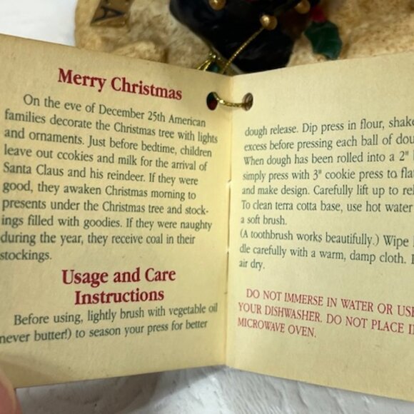 VTG 1998 Shaker Hearth Santa Clause "America" Terra Cotta Cookie Press 4.75" - Picture 7 of 15